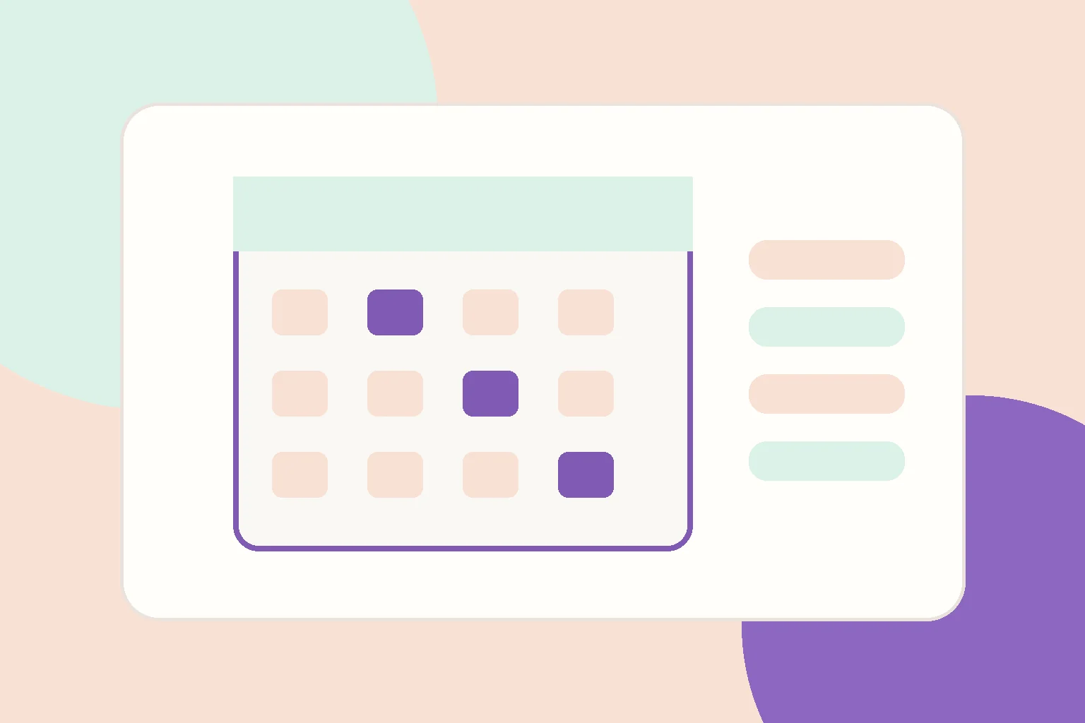Solar and lunar calendar pages orbiting a birthday cake beneath a moon and sun